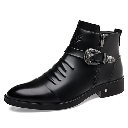 Men's Fashion British Leather Boots Business Formal Chelsea Boots