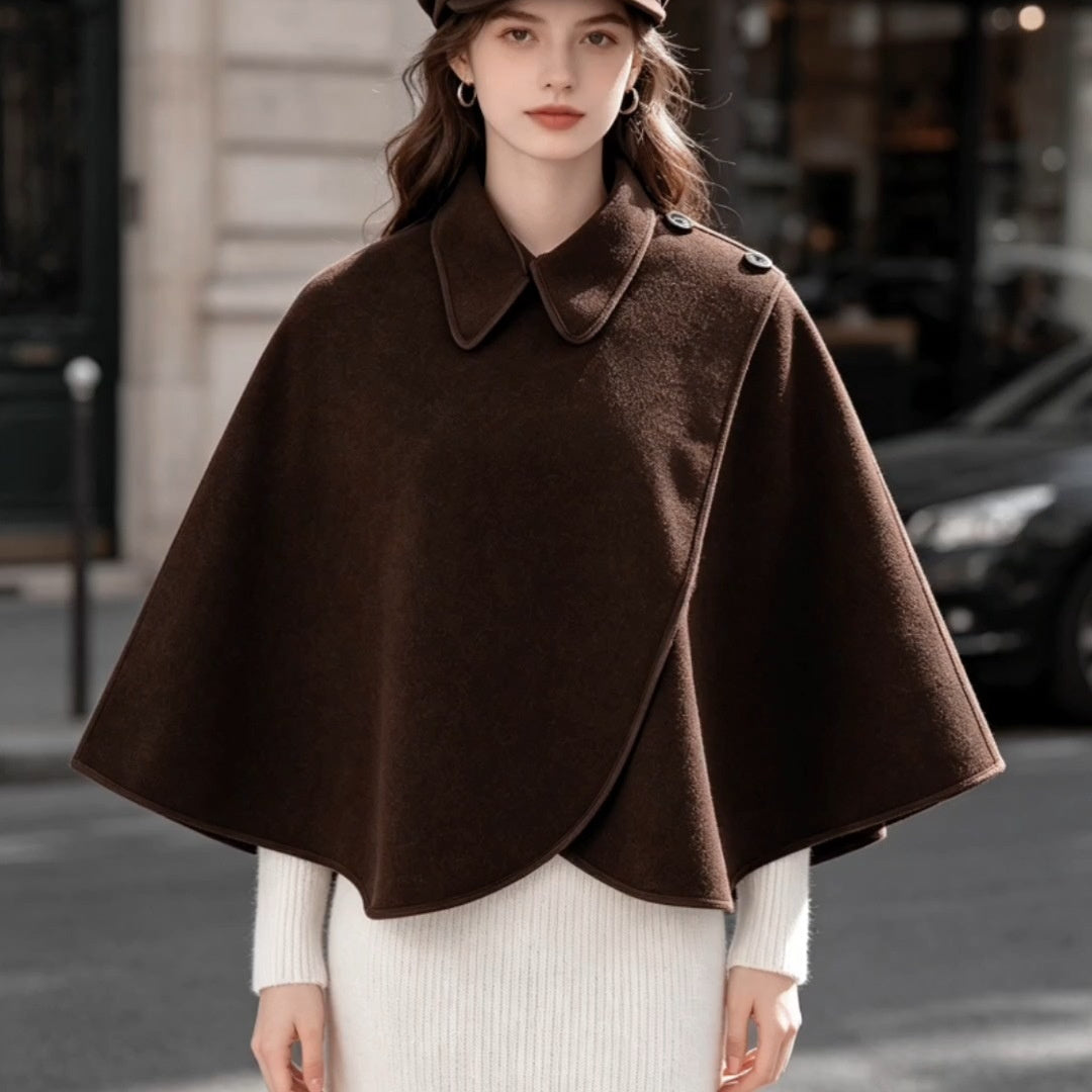 Versatile Loose-Fit Womens Knitted Cape