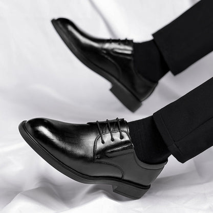 Men's Hollow-out Height Increasing Leather Shoes