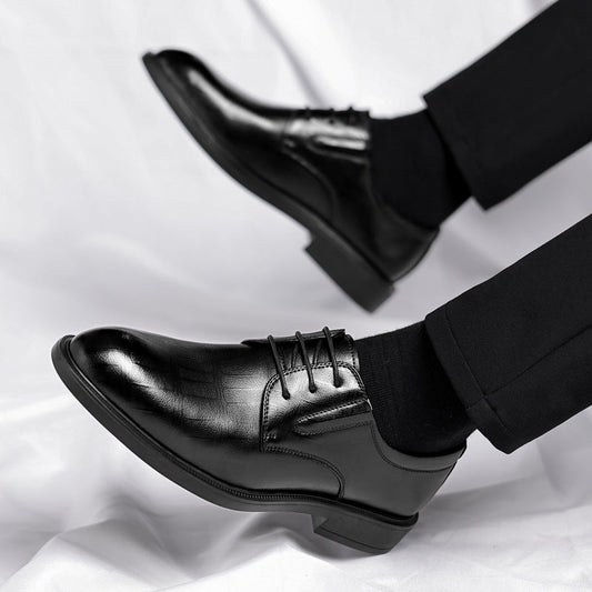Men's Hollow-out Height Increasing Leather Shoes