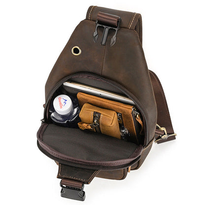 Full-Grain Cowhide Vintage Crossbody Bag