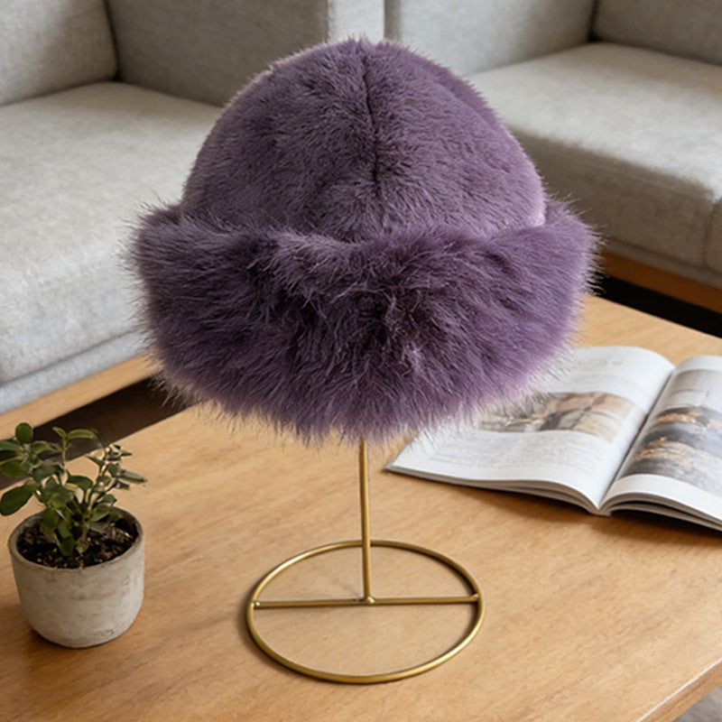 Winter And Autumn Plain-color Plush Mongolian Hat With Added Insulation And Thickening For Warmth. Fashionable And Versatile, Suitable For All Occasions. Anti-freezing And Ear-protection Hat