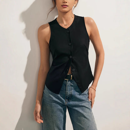 Womens Fashion Casual Sleeveless Slim-fit Vest