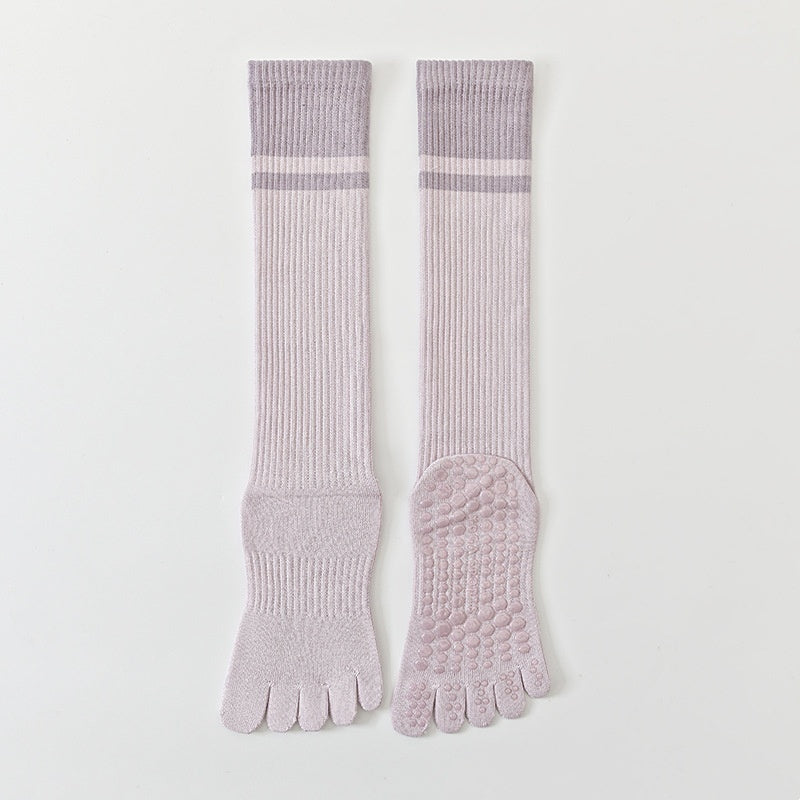 Color-blocked Ankle Cuffs Five-finger Yoga Calf Socks