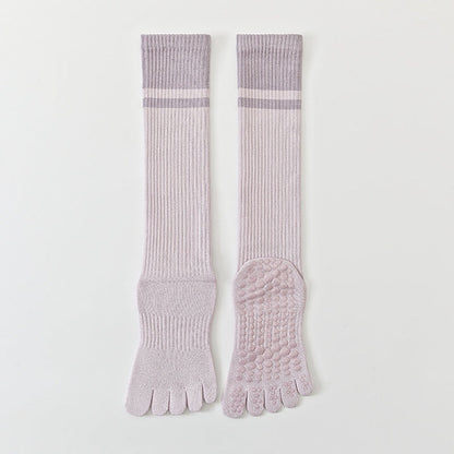 Color-blocked Ankle Cuffs Five-finger Yoga Calf Socks
