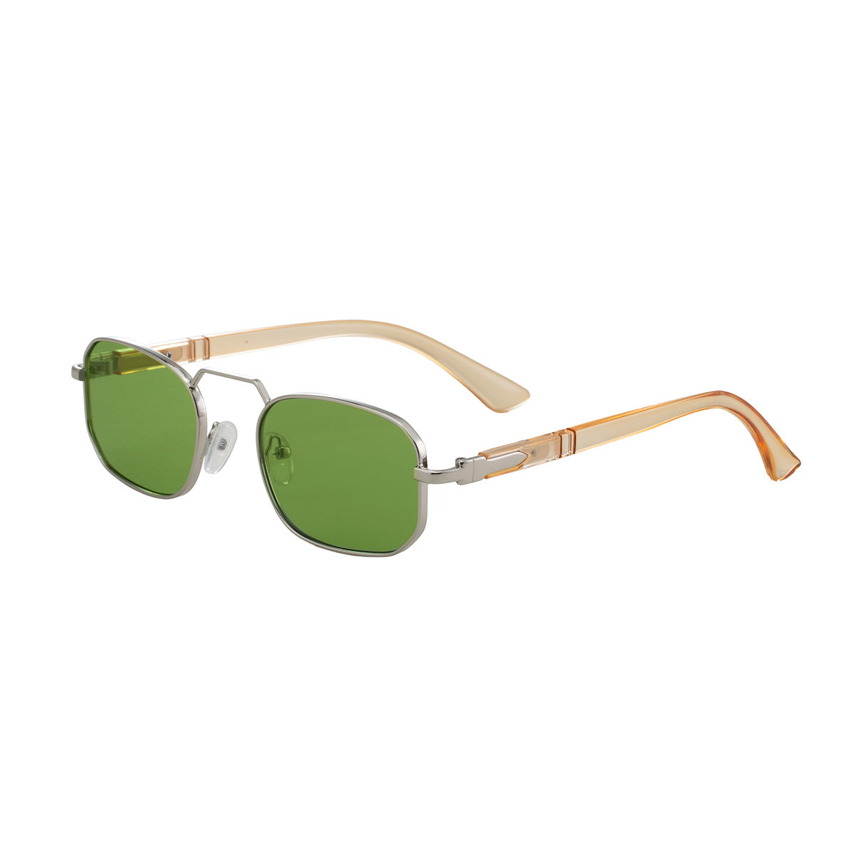 New European And American Fashion Square Frame Sunglasses For Men And Women, Metal Frames, Retro Trendy Narrow Frame Sun Protection Sunglasses, Cross-Border