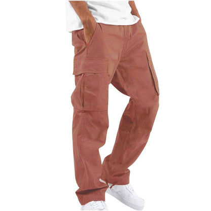 In Stock Amazon Summer New Men's Overalls European And American Independent Station Foreign Trade Drawstring Multi-pocket Casual Pants