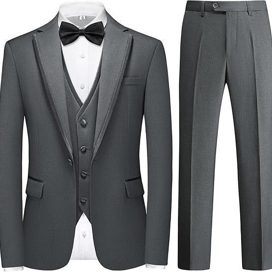 Men's Suit Set Green Fruit Collar Stage Suit Dress Host Performance Bridegroom Best Man Three-piece Suit