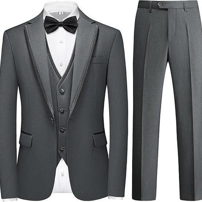 Men's Suit Set Green Fruit Collar Stage Suit Dress Host Performance Bridegroom Best Man Three-piece Suit