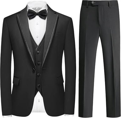 Men's Suit Set Green Fruit Collar Stage Suit Dress Host Performance Bridegroom Best Man Three-piece Suit