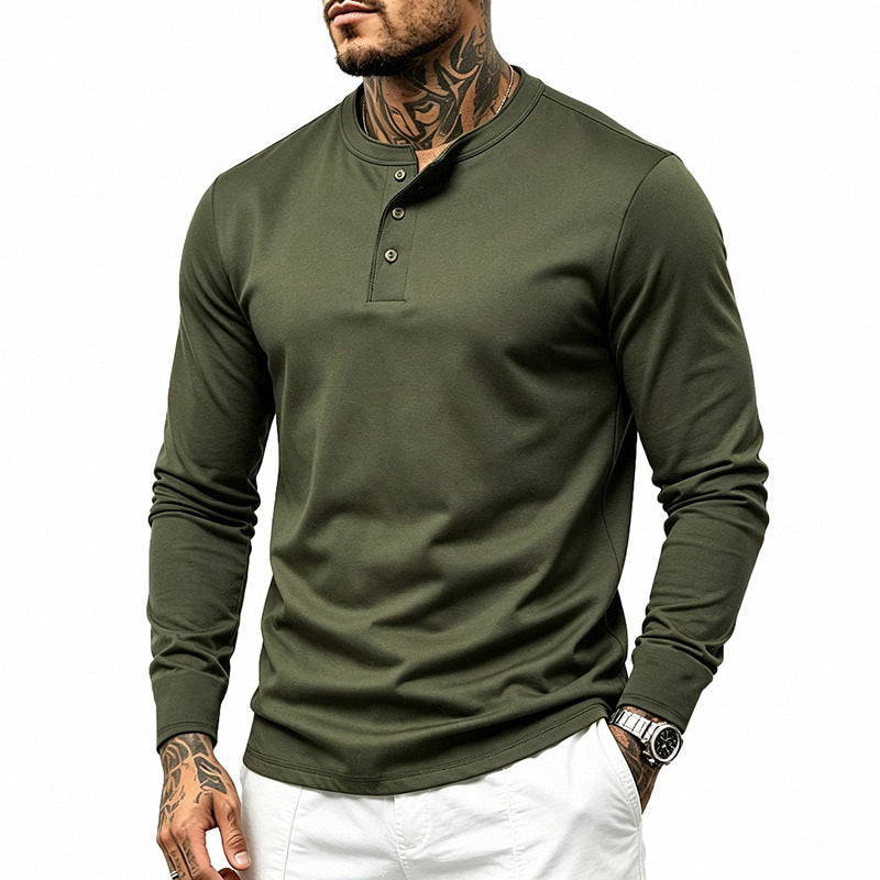 Simple Casual Retro Heavyweight Versatile Long-sleeve Top