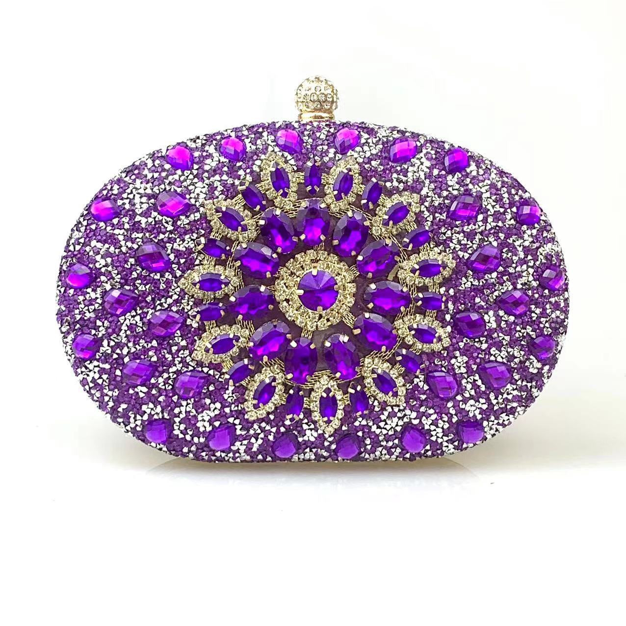 European And American Womens Evening Clutch Diamond-embellished Bag