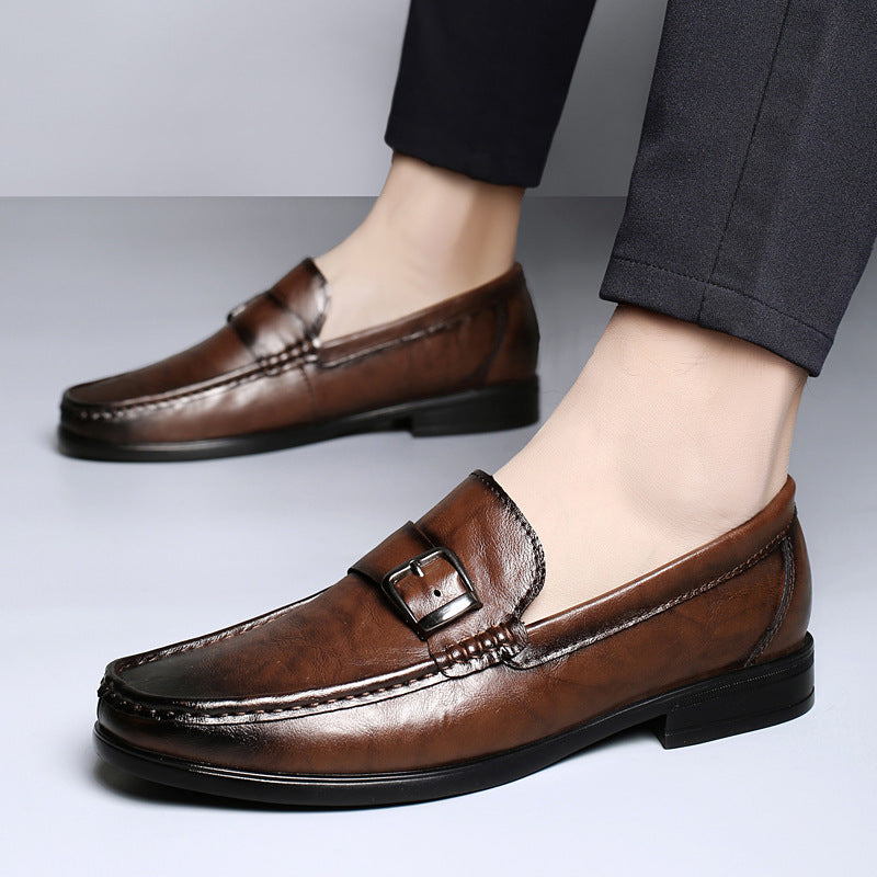 Men's Plus-Size Business Formal Slip-On Leather Shoes