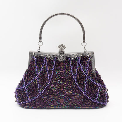 Vintage Handmade Beaded Embroidery Evening Bag For Gowns