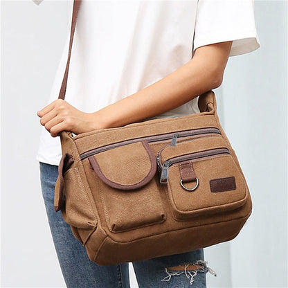 Simple Canvas Bag Large-capacity Crossbody Shoulder Bag
