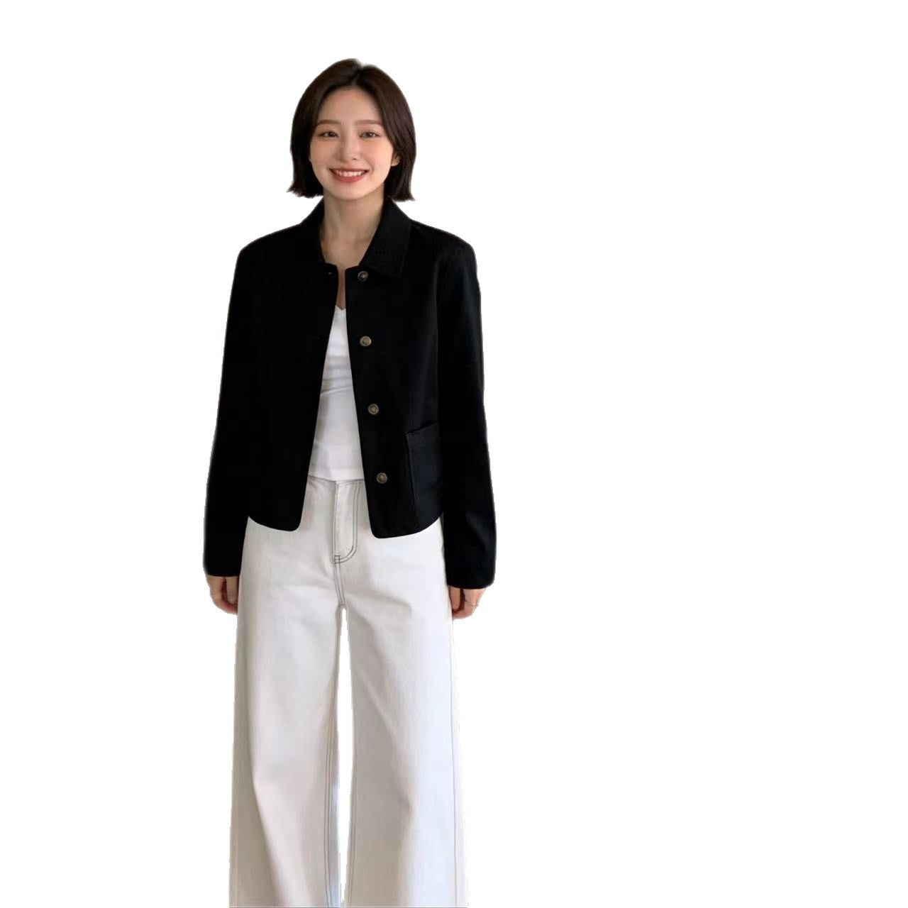 Japanese-style Minimalist Short Elegant Coat For Women