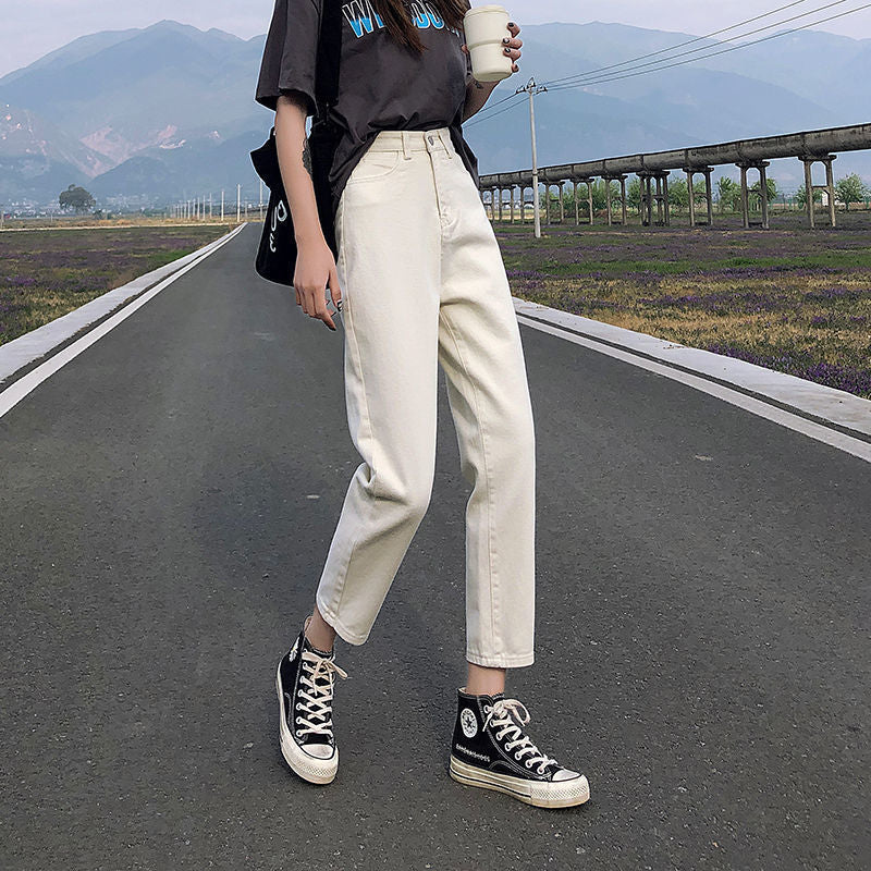 Womens Slim-fit Relaxed-fit Denim Harem Pants