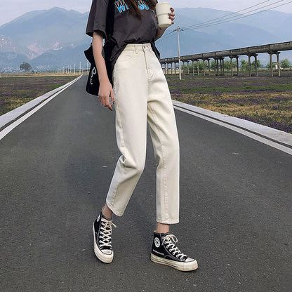 Womens Slim-fit Relaxed-fit Denim Harem Pants
