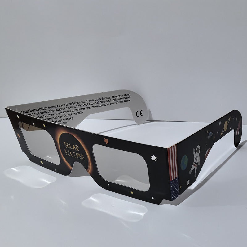 Paper-based Color-printed Frame, Silver-coated Lens Solar Eclipse Glasses