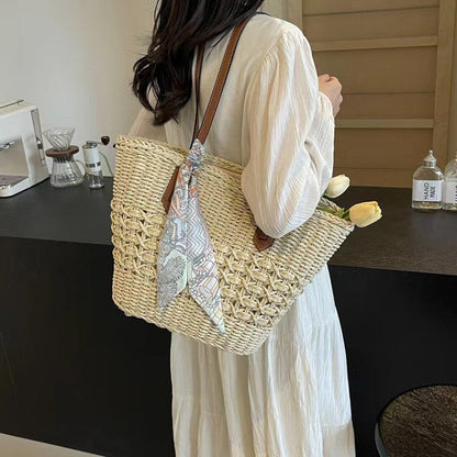 Womens Summer Beach Vacation Woven Shoulder Bag