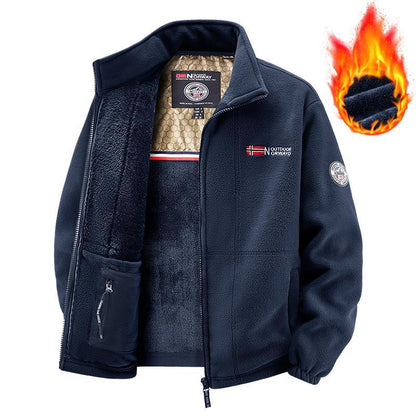 Warm Thickened Double-layer Fleece Mens Jacket