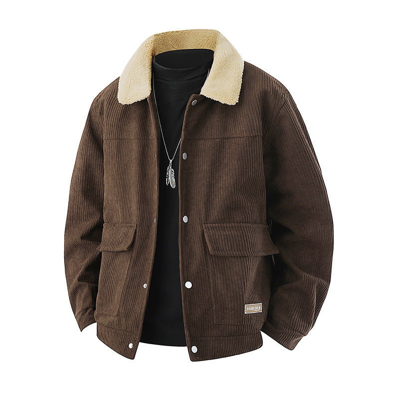 Mens Thickened Lapel Jacket Coat