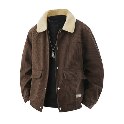 Mens Thickened Lapel Jacket Coat