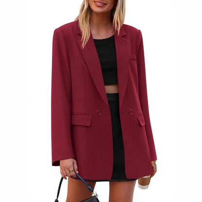 Casual Relaxed-fit Figure-flattering Versatile Commuter Blazer For Women