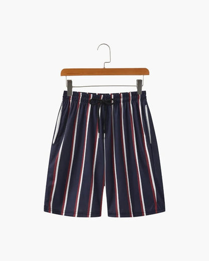 Casual Mens Wide-leg Printed Pinhole Shorts