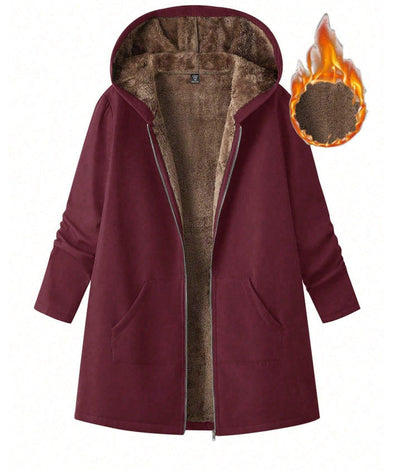 Womens Hooded Fleece-lined Sweatshirt Jacket