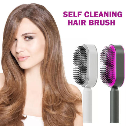 3D Air Cushion Massager Hairbrush with Self-Cleaning Feature