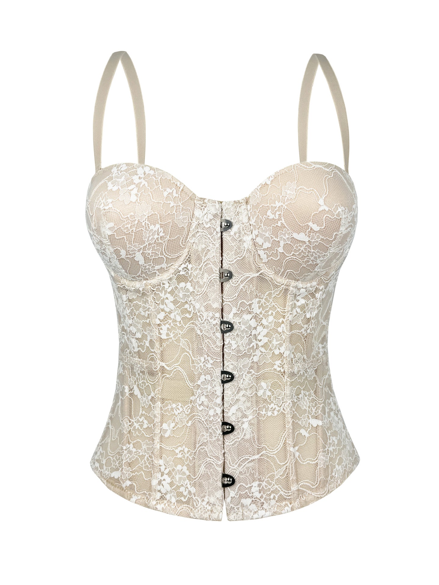 New Cross-Border Lace Embroidered Fishbone Corset Slimming Camisole Pure Desire Tube Top Outfit Fishbone Top