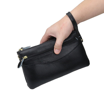 Womens Small Crossbody Bag With Multiple Compartments Made Of Full-Grain Leather