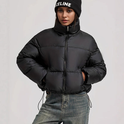 Stand-collar Puffer Cotton-padded Coat For Petite Figures
