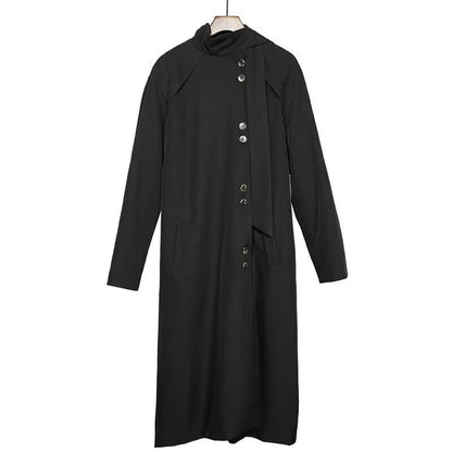 Irregular Japanese-style Long Trench Coat For Men