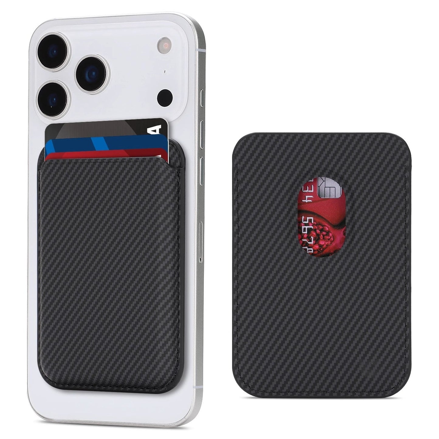 Ultra-thin Magnetic Carbon-fiber-pattern Card Holder