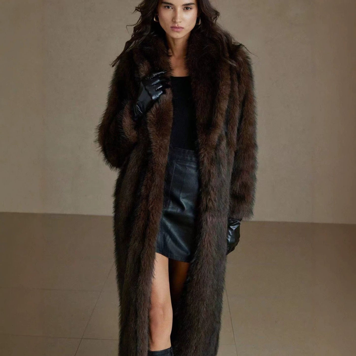 New Womens Long Faux Fur Coat For Fall And Winter