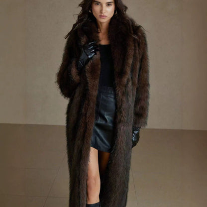 New Womens Long Faux Fur Coat For Fall And Winter