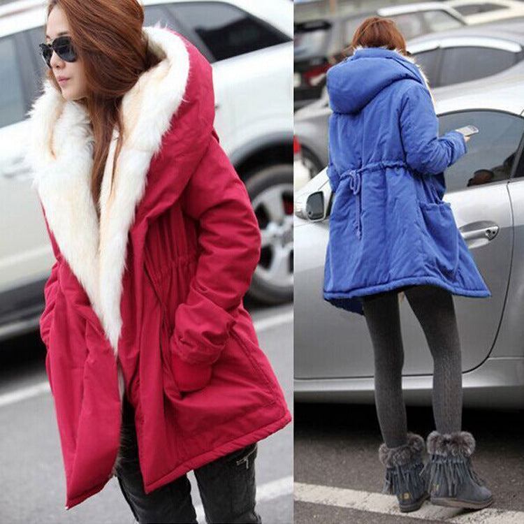 Winter Clothing Coat Thick Women's Clothes Slim Fit Fur Collar Down Jacket