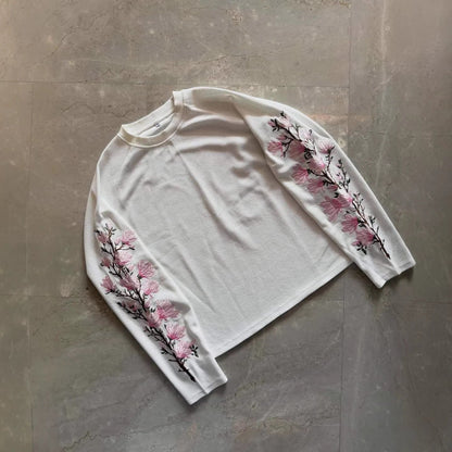 Round-neck Pullover Vintage Streetwear Long-sleeved T-shirt