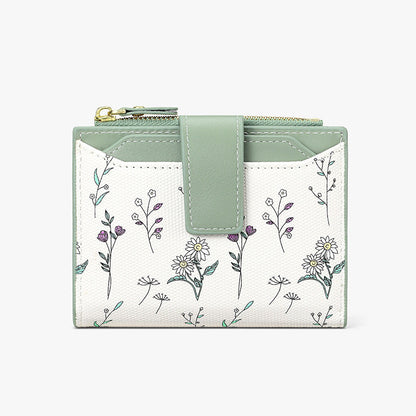 Womens Multifunctional Floral Short Wallet