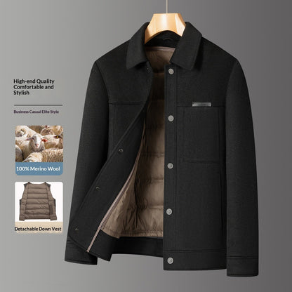 Double-breasted Wool Coat Mens Casual Outerwear