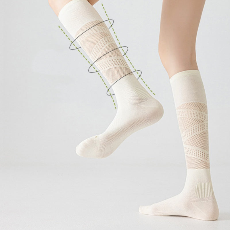 Ultra-thin Lightly Compressive Breathable Calf-length Athletic Socks