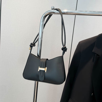 Womens Minimalist Textured-design Single-shoulder Crossbody Underarm Bag