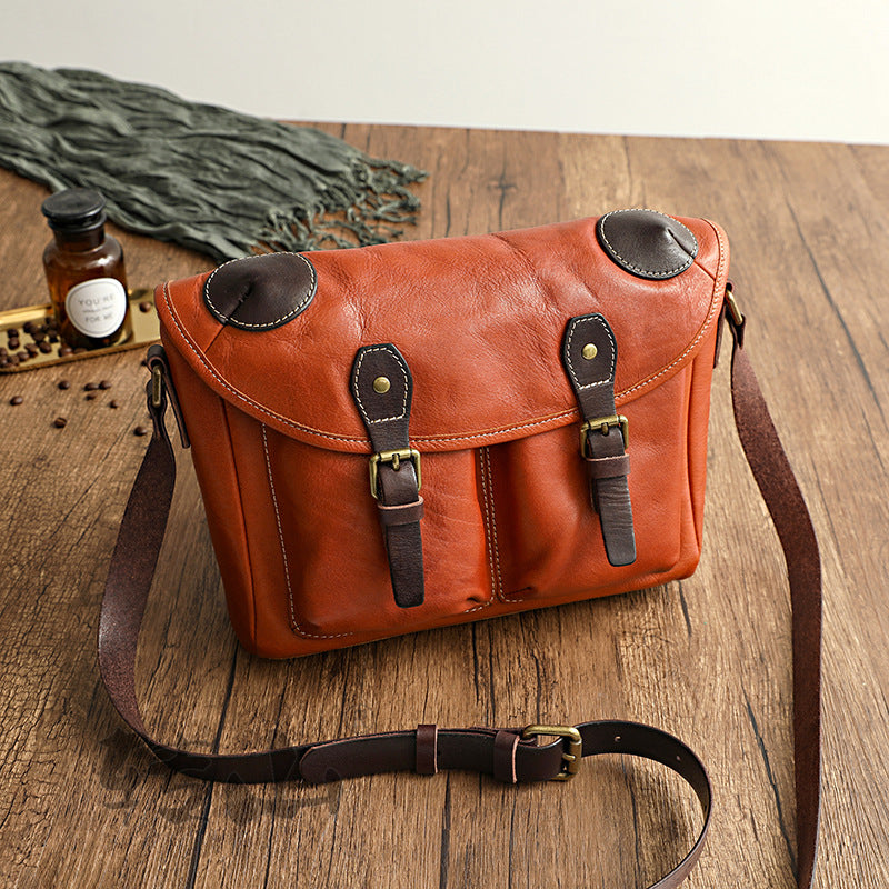 Cowhide Crossbody Bag For Men And Women