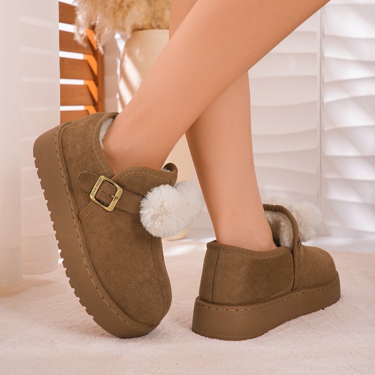 Men & Women Fleece Lined Warm Cotton Slippers, New Autumn Winter Couple Indoor Home Slides, Wearable Outdoors