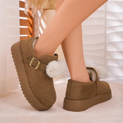Men & Women Fleece Lined Warm Cotton Slippers, New Autumn Winter Couple Indoor Home Slides, Wearable Outdoors
