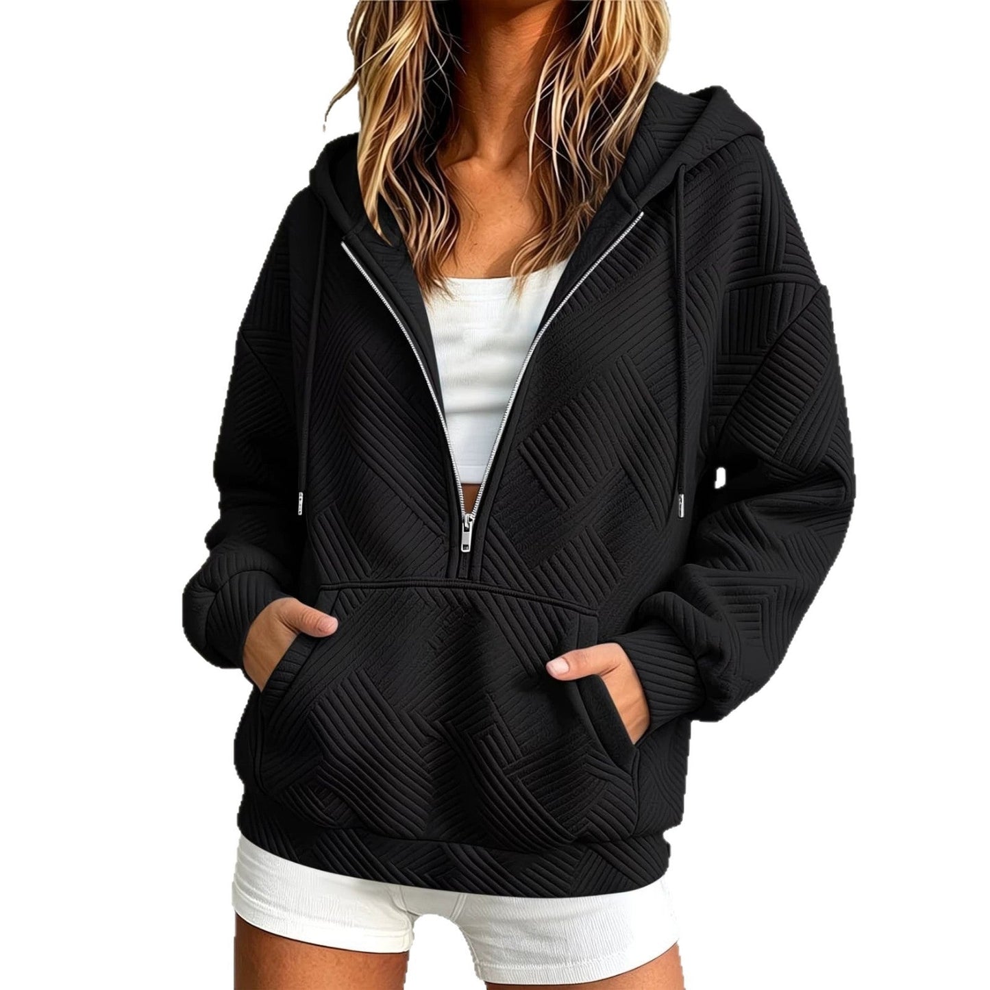 Womens Loose-fit Hoodie With A Drawstring Hood