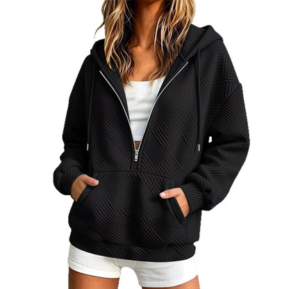 Womens Loose-fit Hoodie With A Drawstring Hood