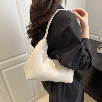 Patent-leather Fashionable Lightweight Single-shoulder Tote Underarm Bag For Women